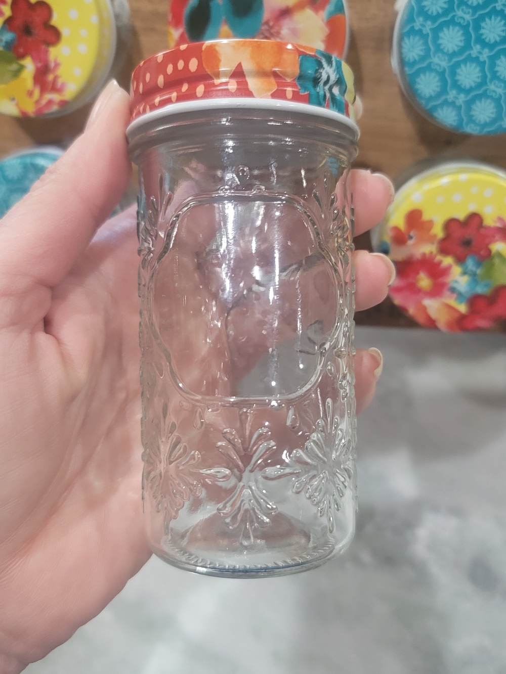 The Pioneer Woman Floral and Blue Pattern Wild FLOWERS Spice Jars - Picture 3 of 3